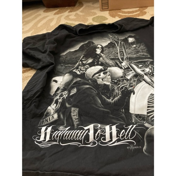 Ride or die t- shirt men’s black motorcycle highway to hell size 2xl - Picture 1 of 4